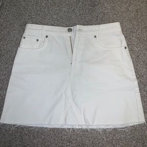 BDG white jean skirt